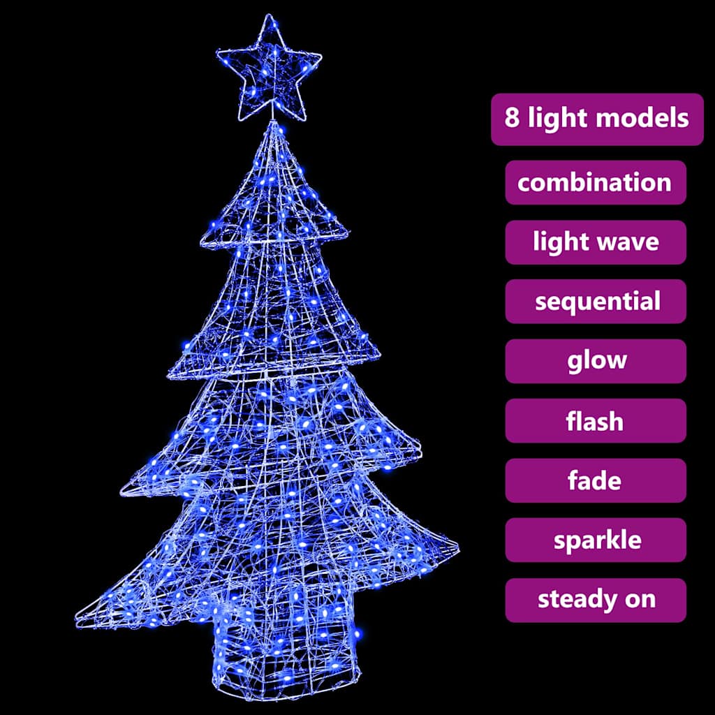 Christmas Tree with 100 LEDs Blue 120 cm Acrylic