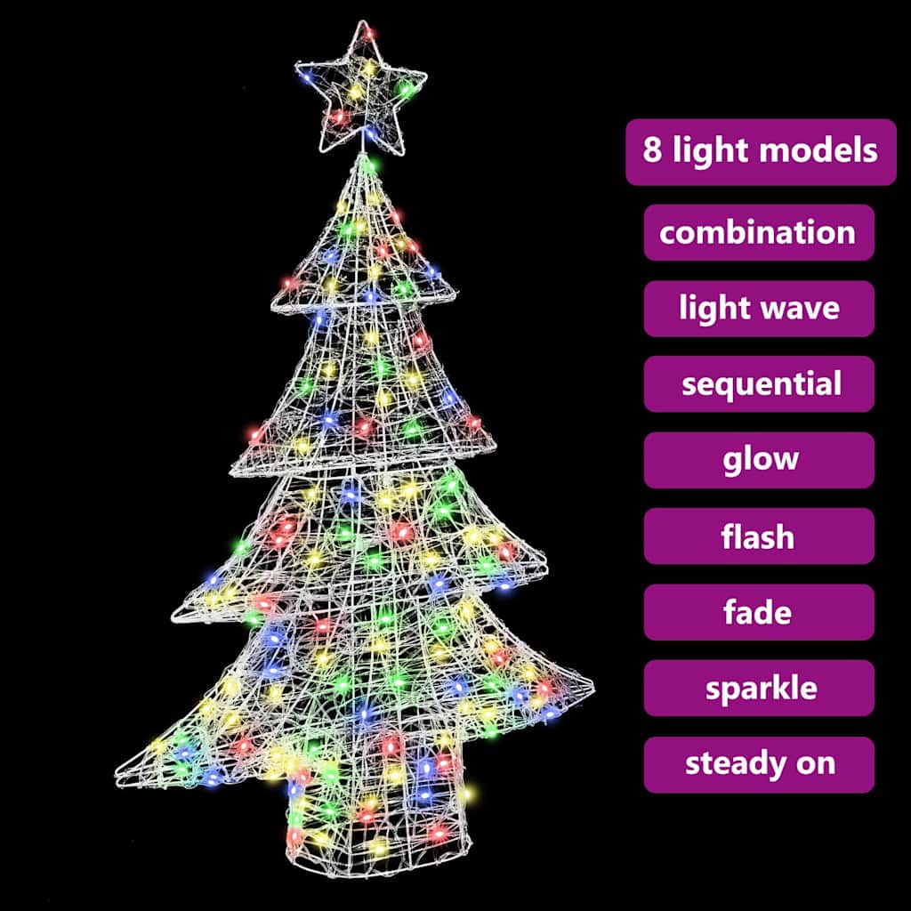 Christmas Tree with 100 LEDs Multicolour 120 cm Acrylic