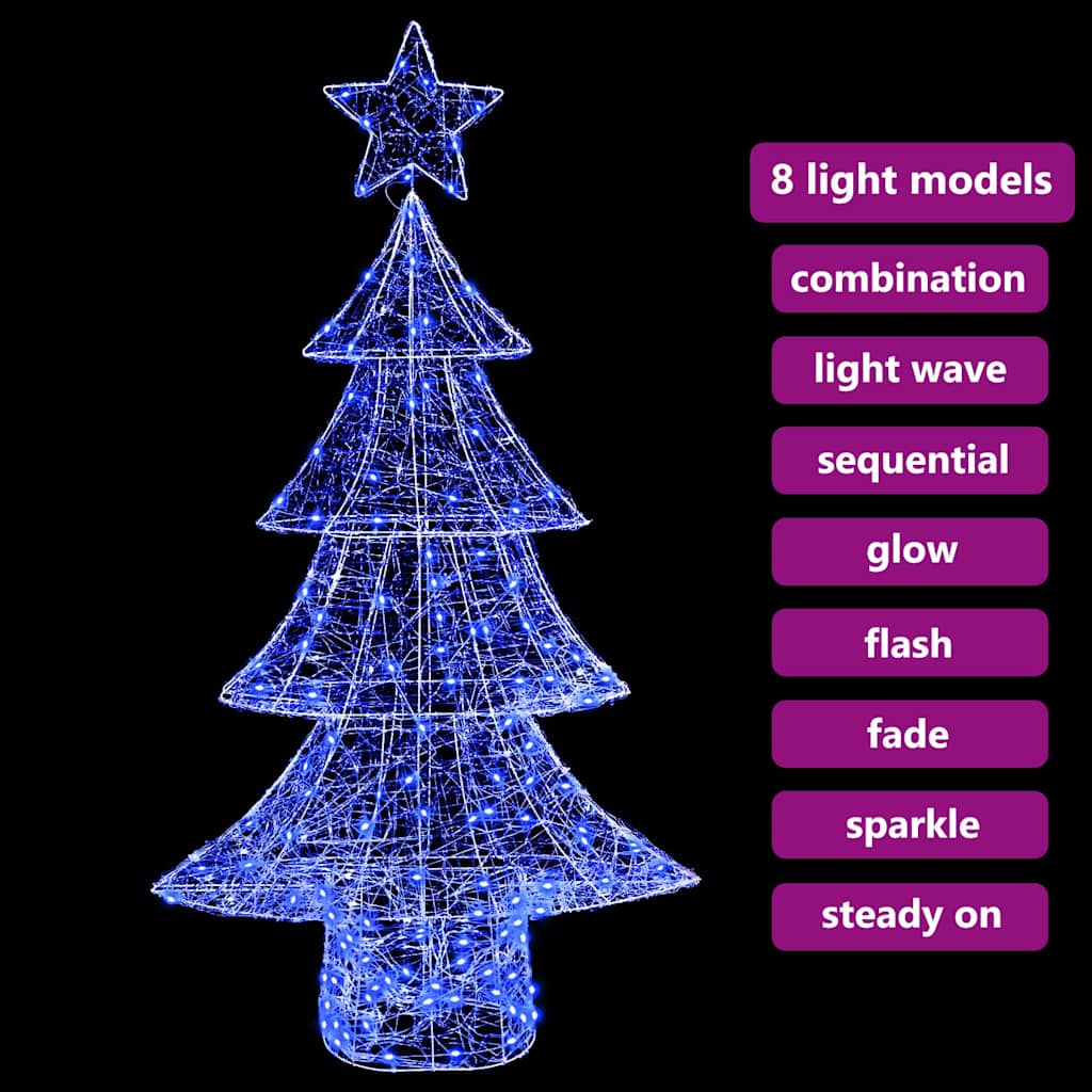 Christmas Tree with 160 LEDs Blue 150 cm Acrylic