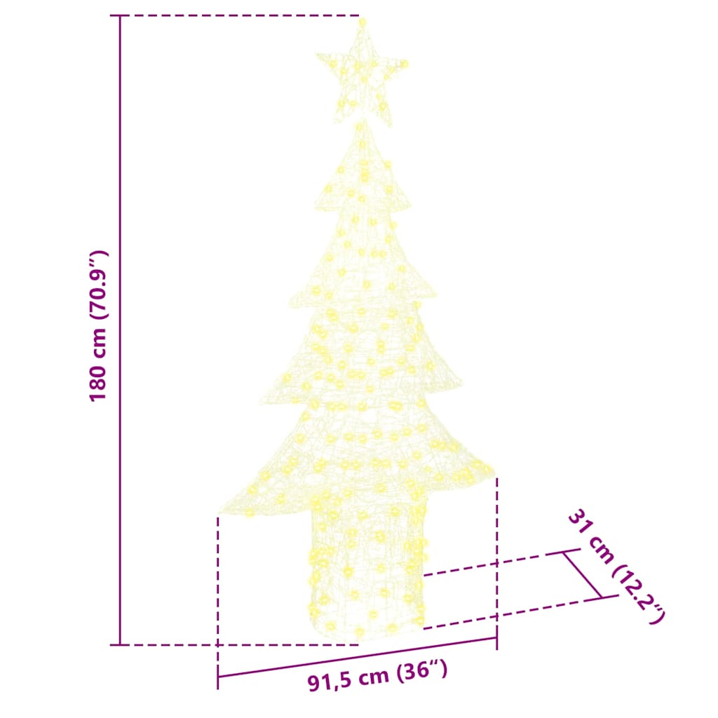 Christmas Tree with 240 LEDs Warm white 180 cm Acrylic