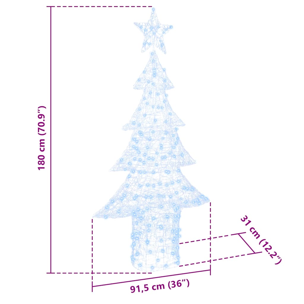 Christmas Tree with 240 LEDs Cold white 180 cm Acrylic
