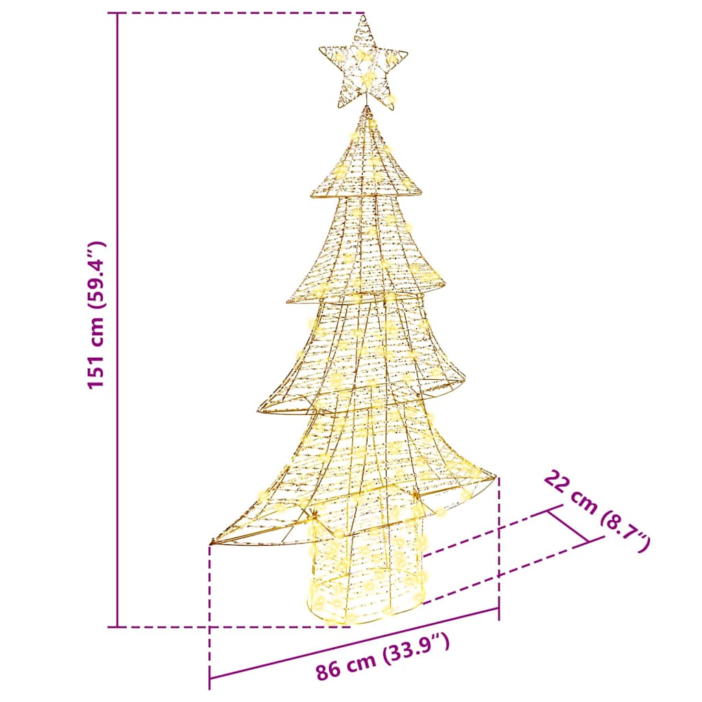 Christmas Tree with 160 LEDs Warm white 150 cm PET