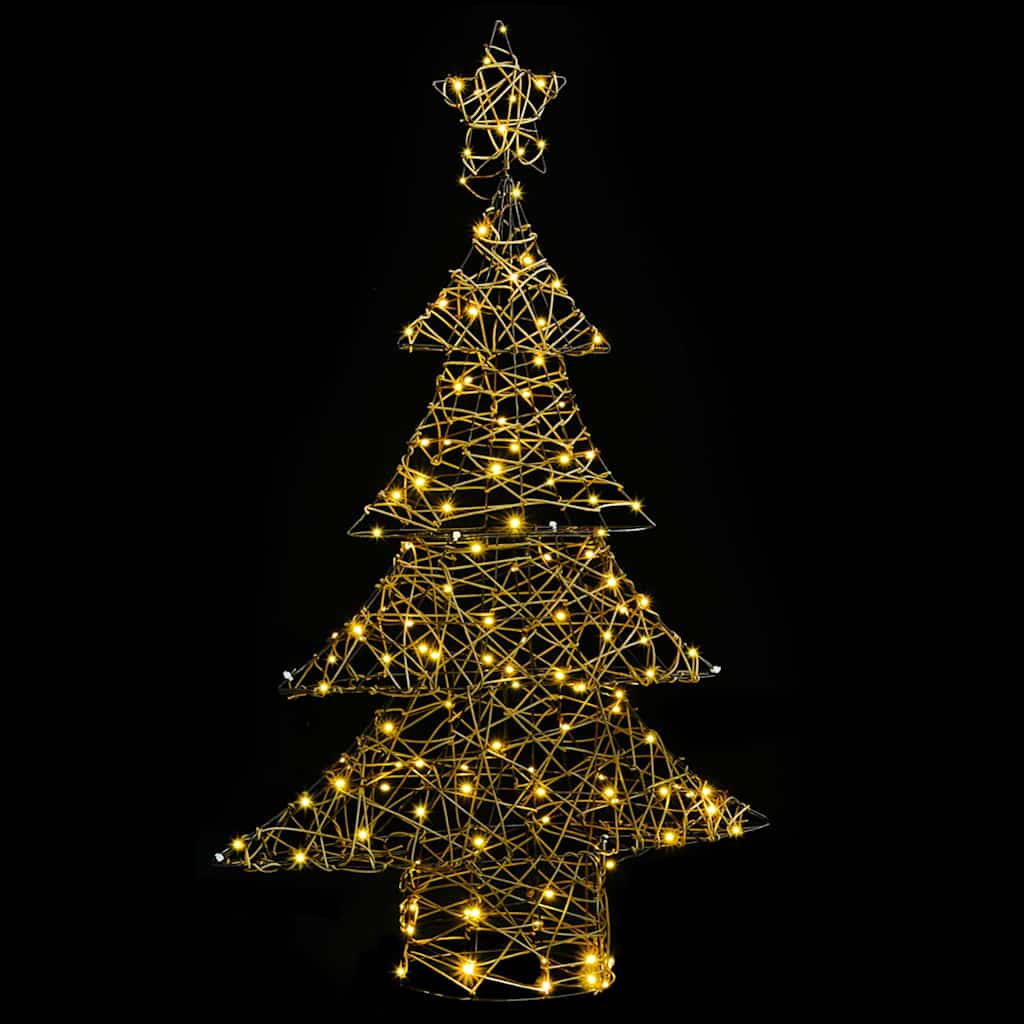 Christmas Tree with 120 LEDs Warm white 120 cm Rattan