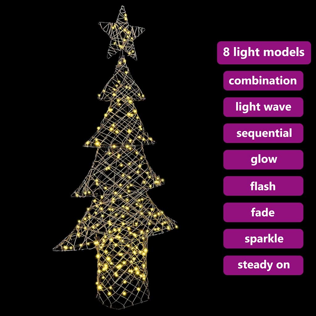 Christmas Tree with 240 LEDs Warm white 180 cm Rattan