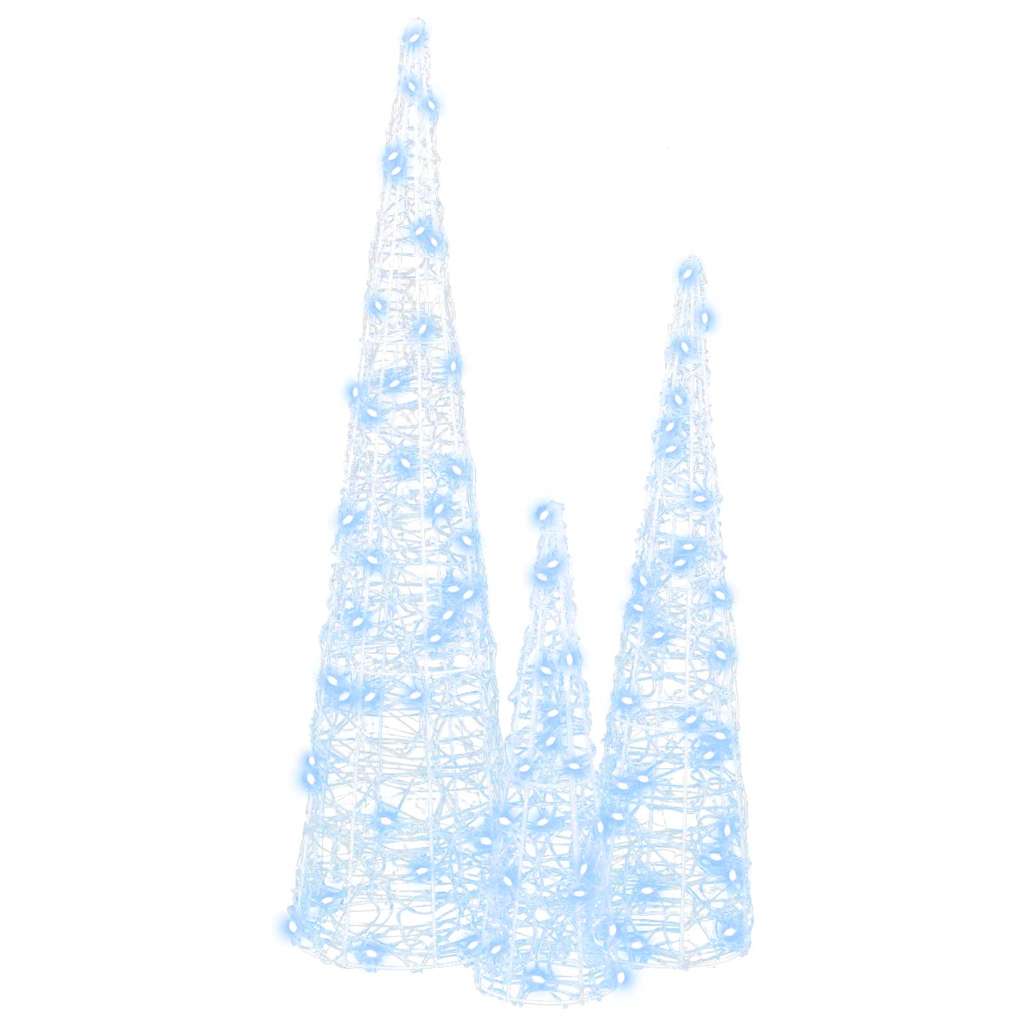 Christmas Tree 3 pcs Cold white 20 x 20 x 80 cm Acrylic