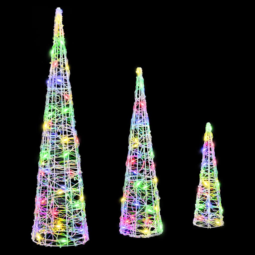 Christmas Tree 3 pcs Multicolour 20 x 20 x 80 cm Acrylic