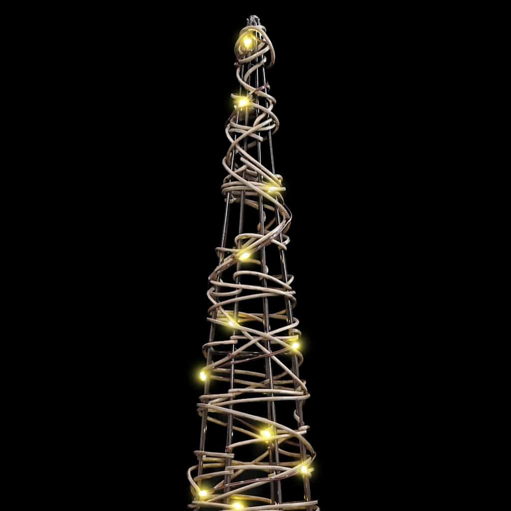 Christmas Tree 3 pcs Warm white 20 x 20 x 80 cm Rattan