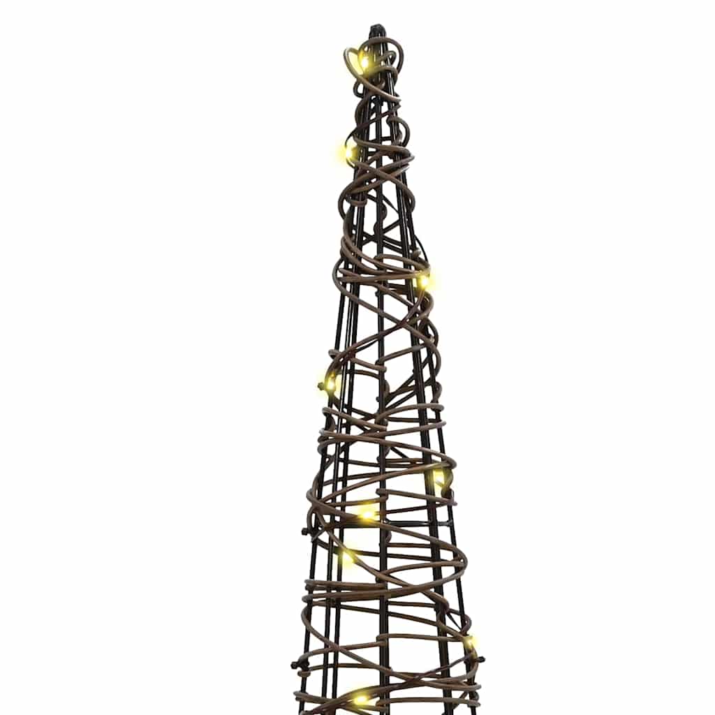 Christmas Tree 3 pcs Warm white 20 x 20 x 80 cm Rattan