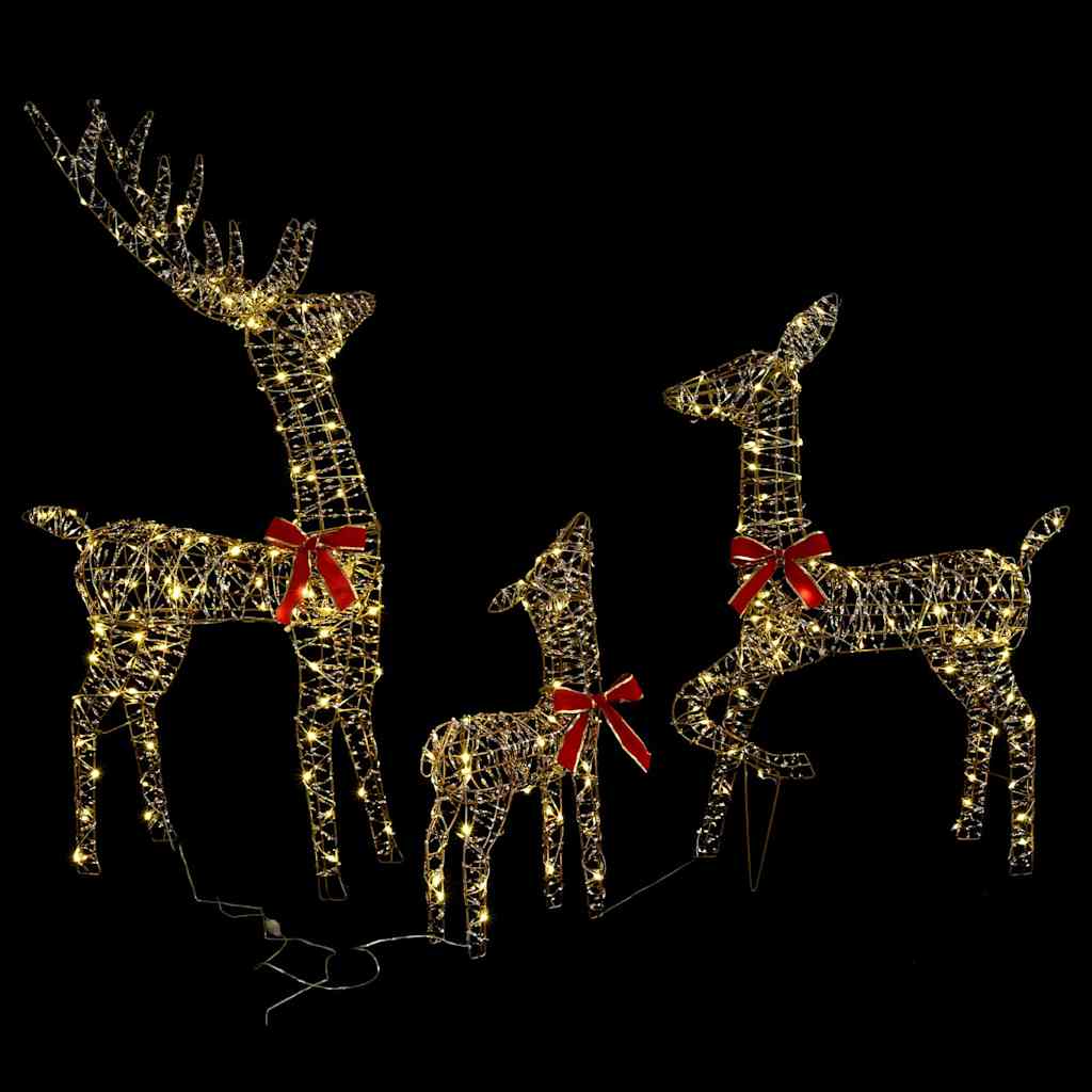 Reindeer Family 3 pcs Warm white 67 x 26 x 127 cm PET