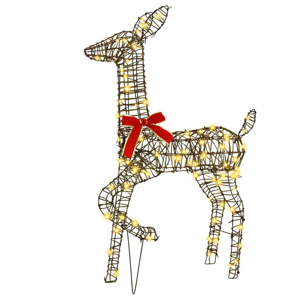 Reindeer Family 3 pcs Warm white 67 x 26 x 127 cm Rattan