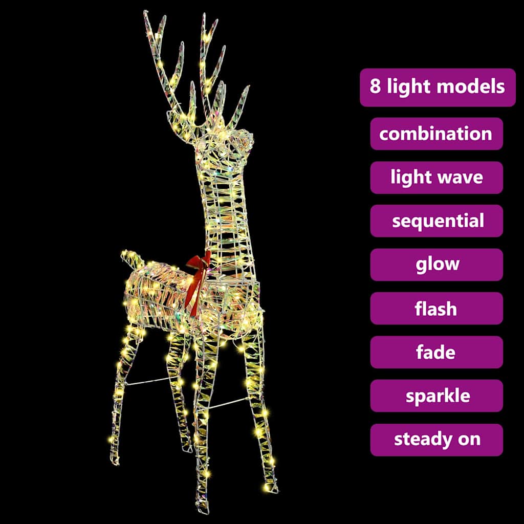 3D Reindeer with 140 LEDs Warm white 128 cm PET