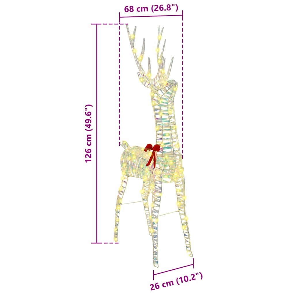3D Reindeer with 140 LEDs Warm white 128 cm PET