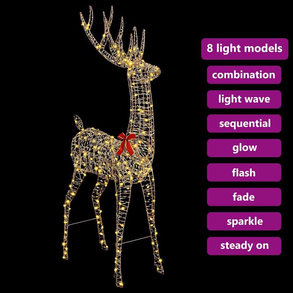 3D Reindeer with 250 LEDs Warm white 180 cm PET