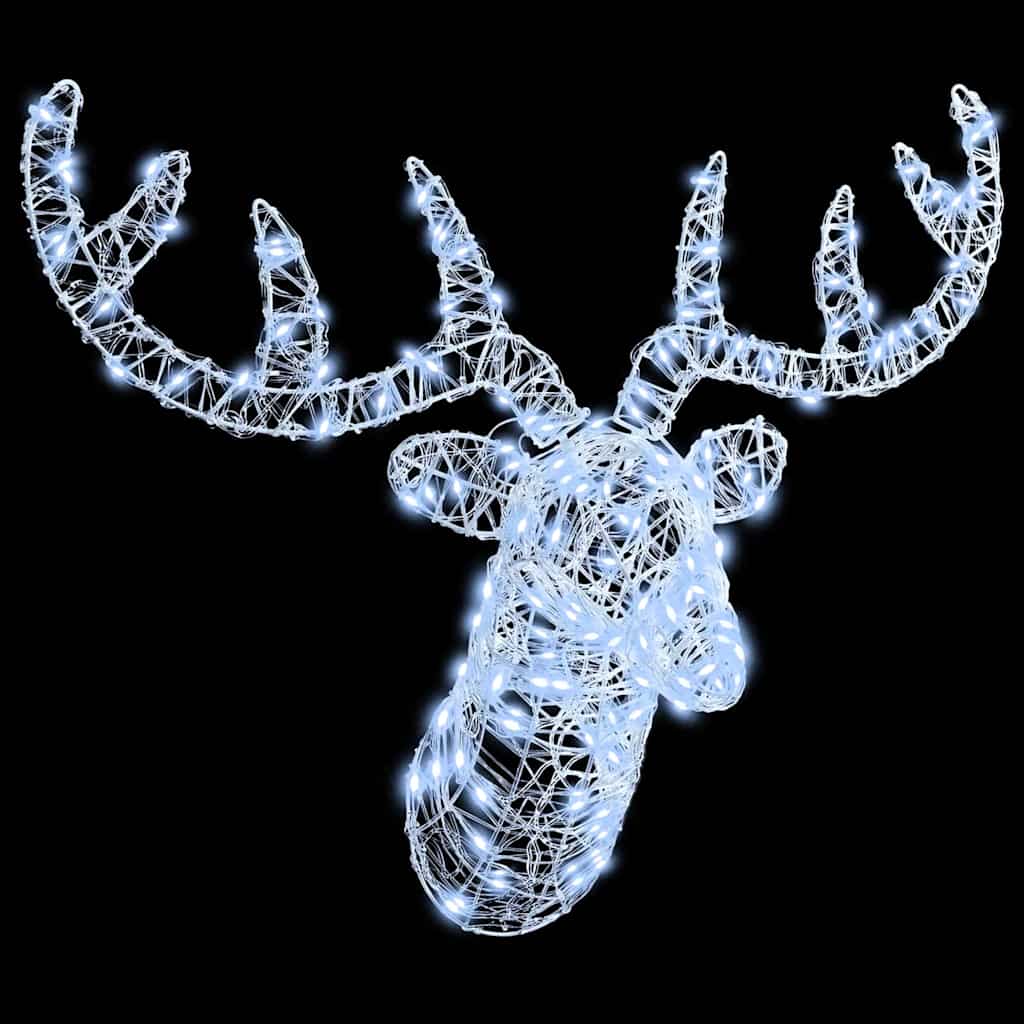 Reindeer Head with 140 LEDs Cold white 60 cm Acrylic