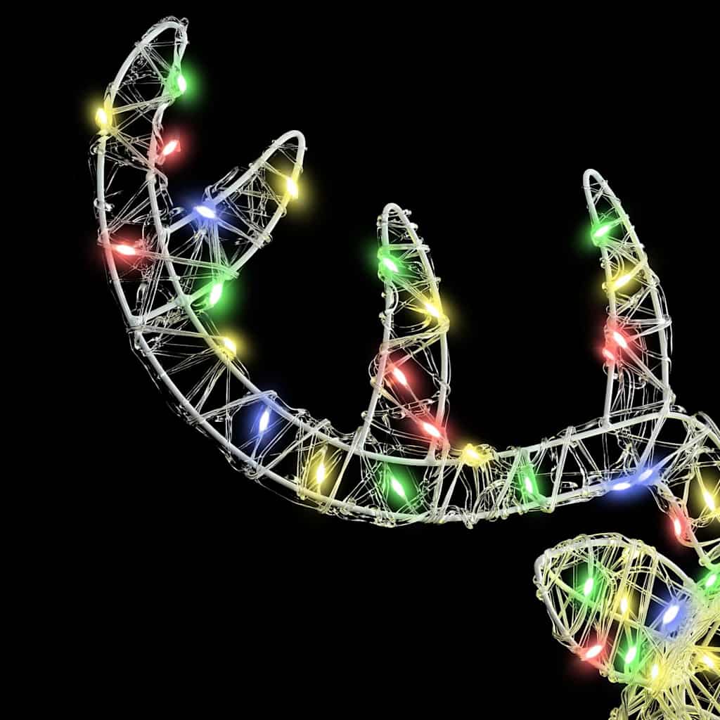 Reindeer Head with 140 LEDs Colourful 60 cm Acrylic