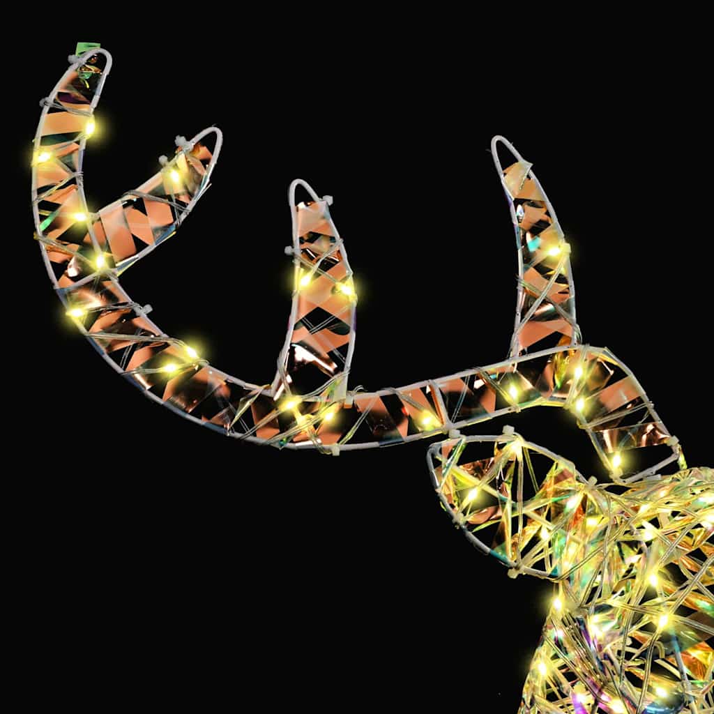 Reindeer Pull Sleigh with 140 LEDs Warm white 60 cm PET