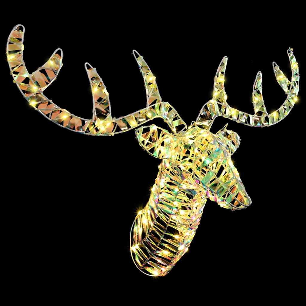 Reindeer Pull Sleigh with 140 LEDs Warm white 60 cm PET