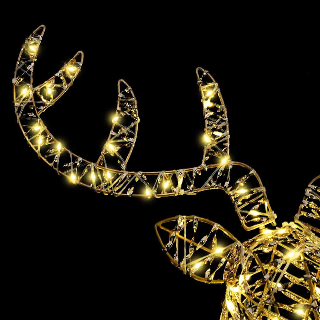 Reindeer Pull Sleigh with 140 LEDs Warm white 60 cm PET