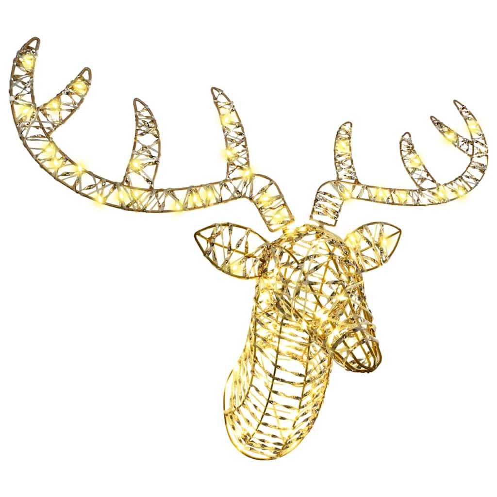 Reindeer Pull Sleigh with 140 LEDs Warm white 60 cm PET