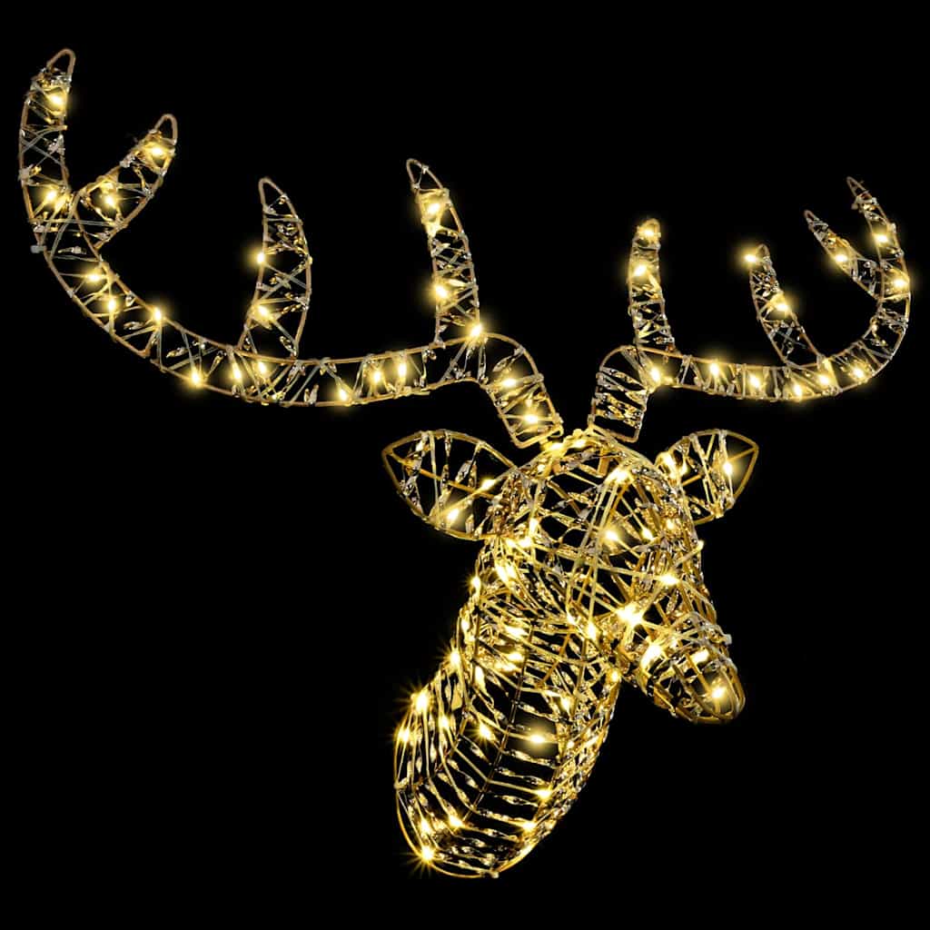 Reindeer Pull Sleigh with 140 LEDs Warm white 60 cm PET