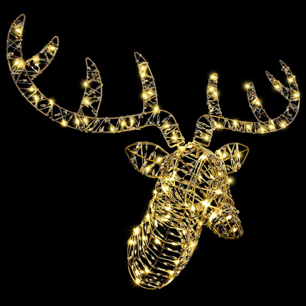 Reindeer Pull Sleigh with 140 LEDs Warm white 60 cm Rattan