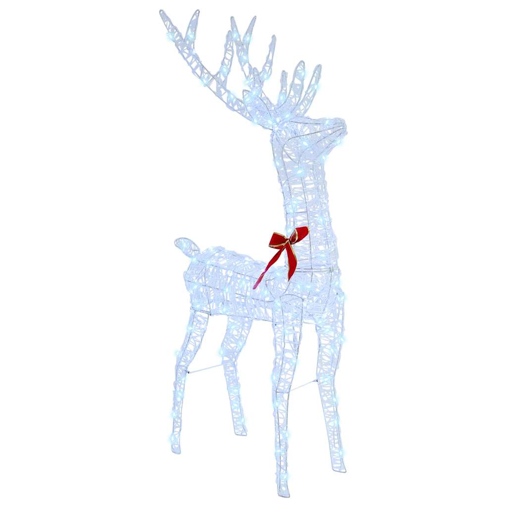 Reindeer Pull Sleigh Cold white 70 x 26 x 128.5 cm Acrylic