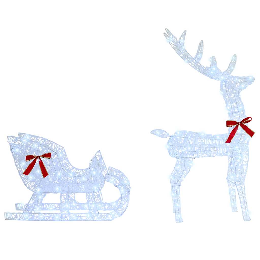 Reindeer Pull Sleigh Cold white 70 x 26 x 128.5 cm Acrylic