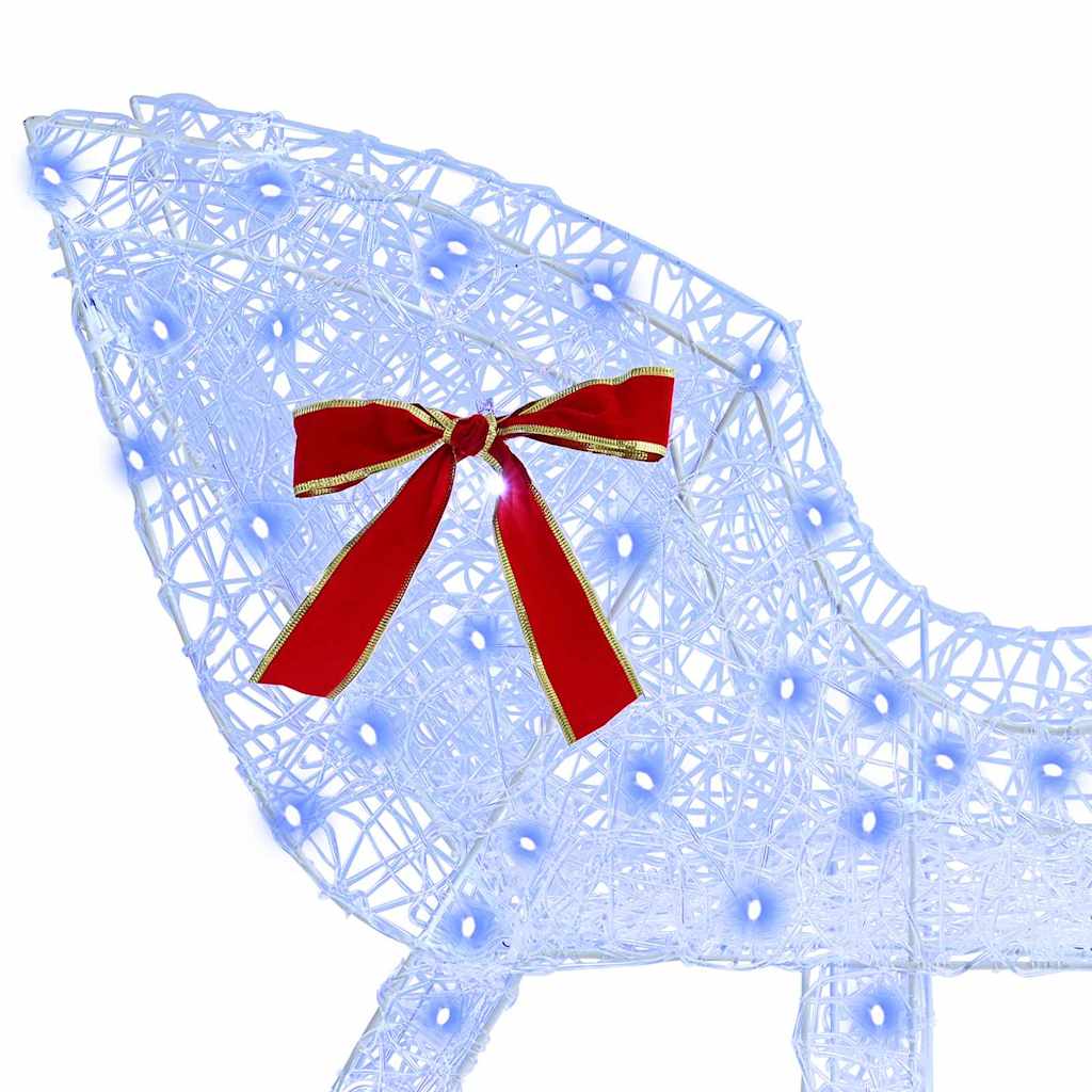 Reindeer Pull Sleigh Blue 70 x 26 x 128.5 cm Acrylic