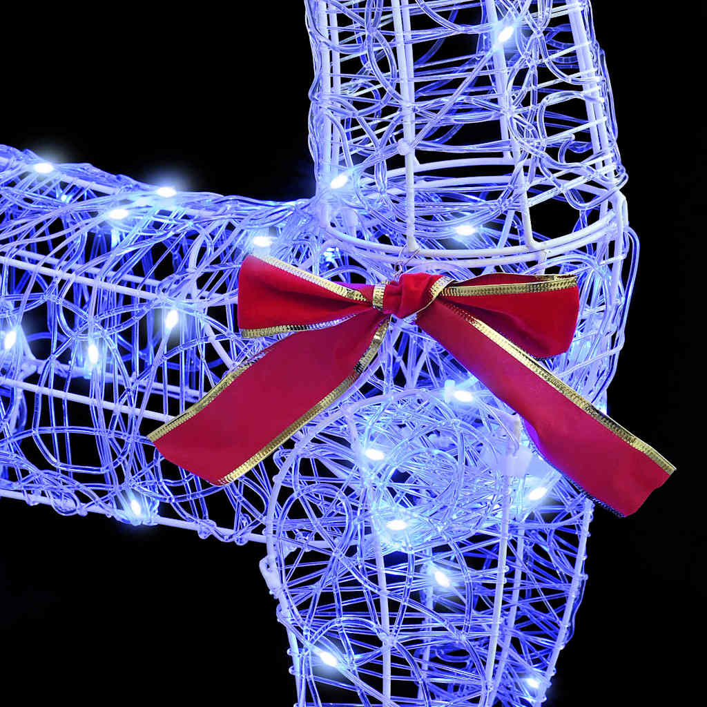 Reindeer Pull Sleigh Blue 70 x 26 x 128.5 cm Acrylic