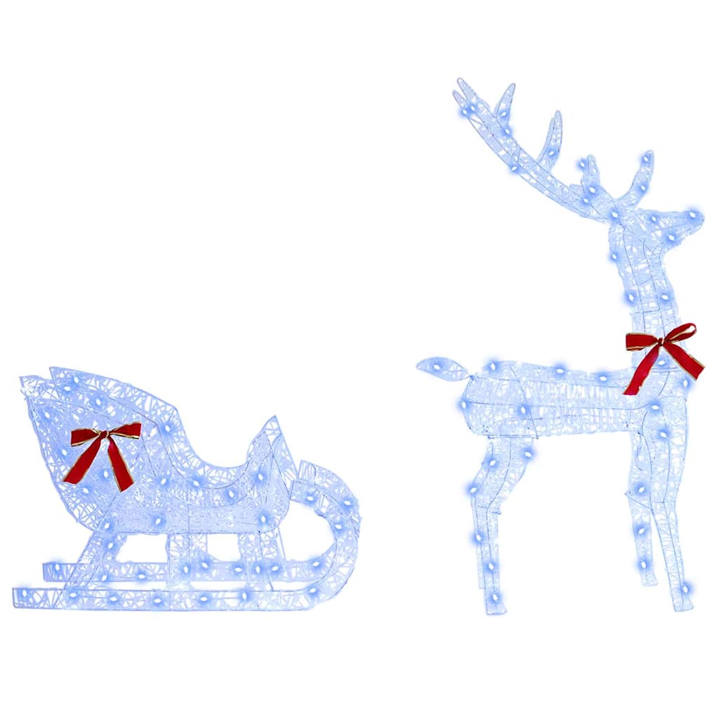 Reindeer Pull Sleigh Blue 70 x 26 x 128.5 cm Acrylic