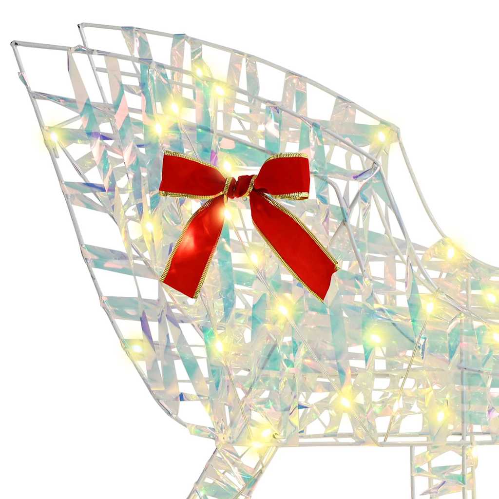 Reindeer Pull Sleigh Warm white 70 x 26 x 128.5 cm PET