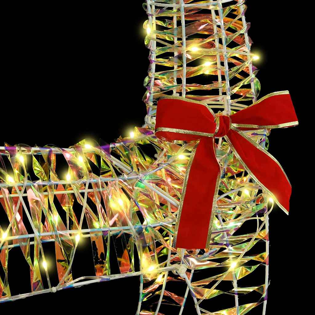 Reindeer Pull Sleigh Warm white 70 x 26 x 128.5 cm PET