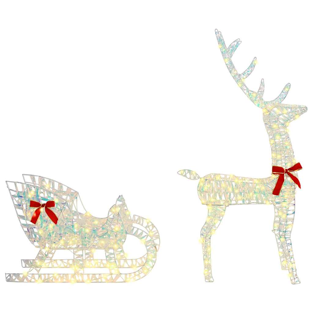Reindeer Pull Sleigh Warm white 70 x 26 x 128.5 cm PET