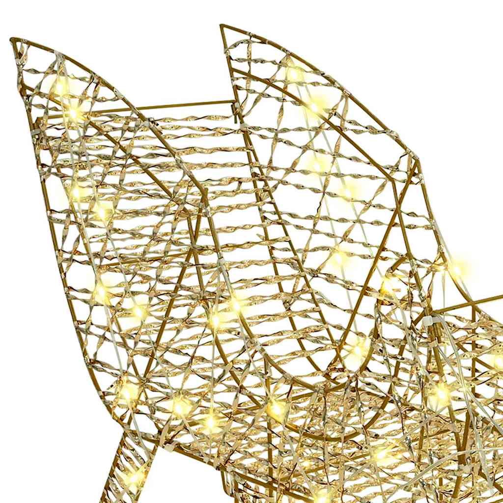 Reindeer Pull Sleigh Warm white 70 x 26 x 128.5 cm PET