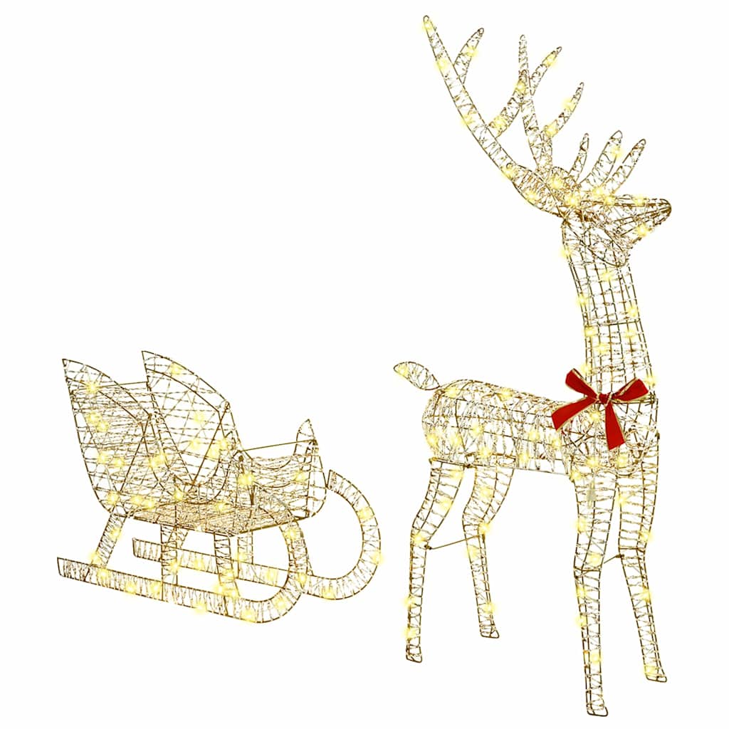 Reindeer Pull Sleigh Warm white 70 x 26 x 128.5 cm PET
