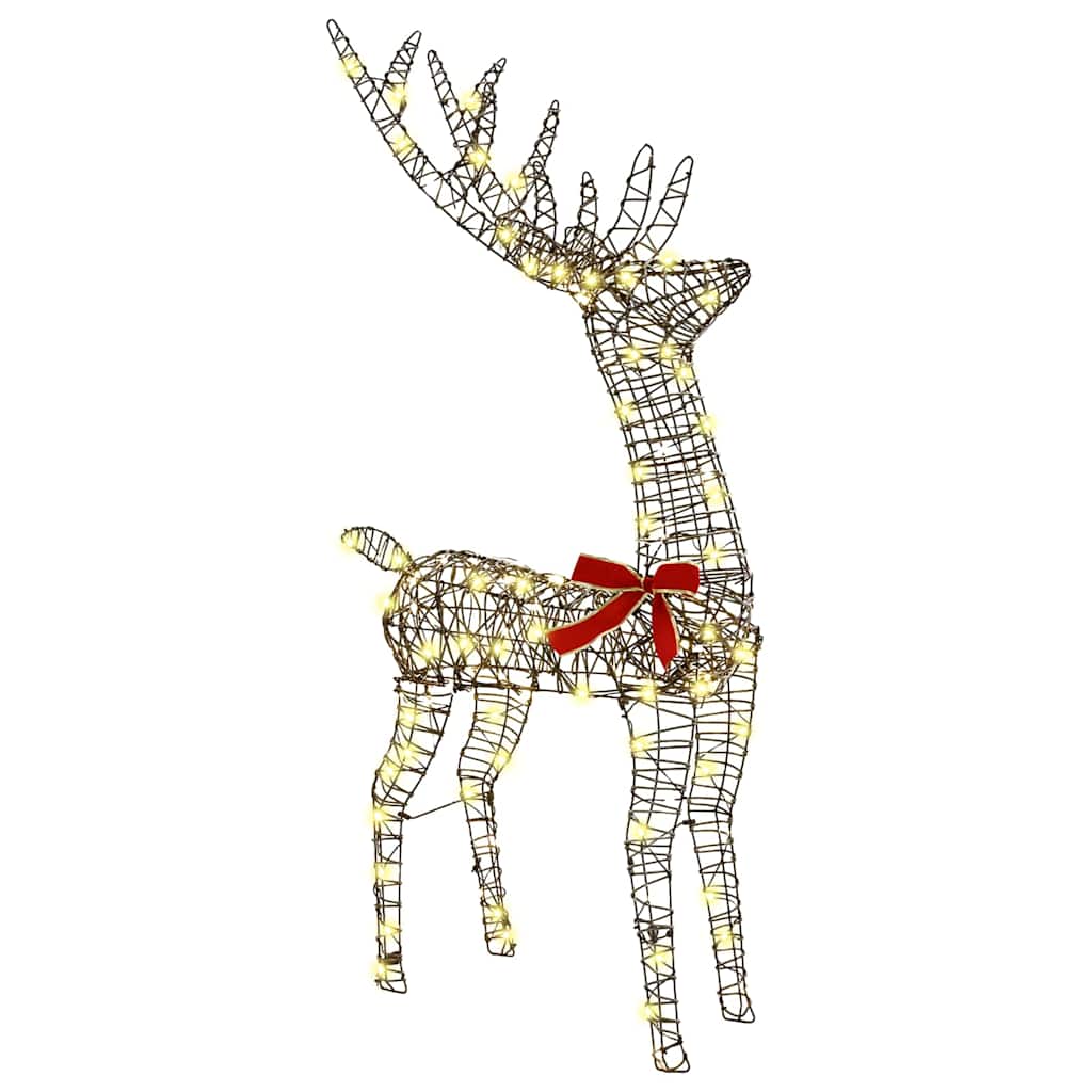 Reindeer Pull Sleigh Warm white 70 x 26 x 128.5 cm Rattan