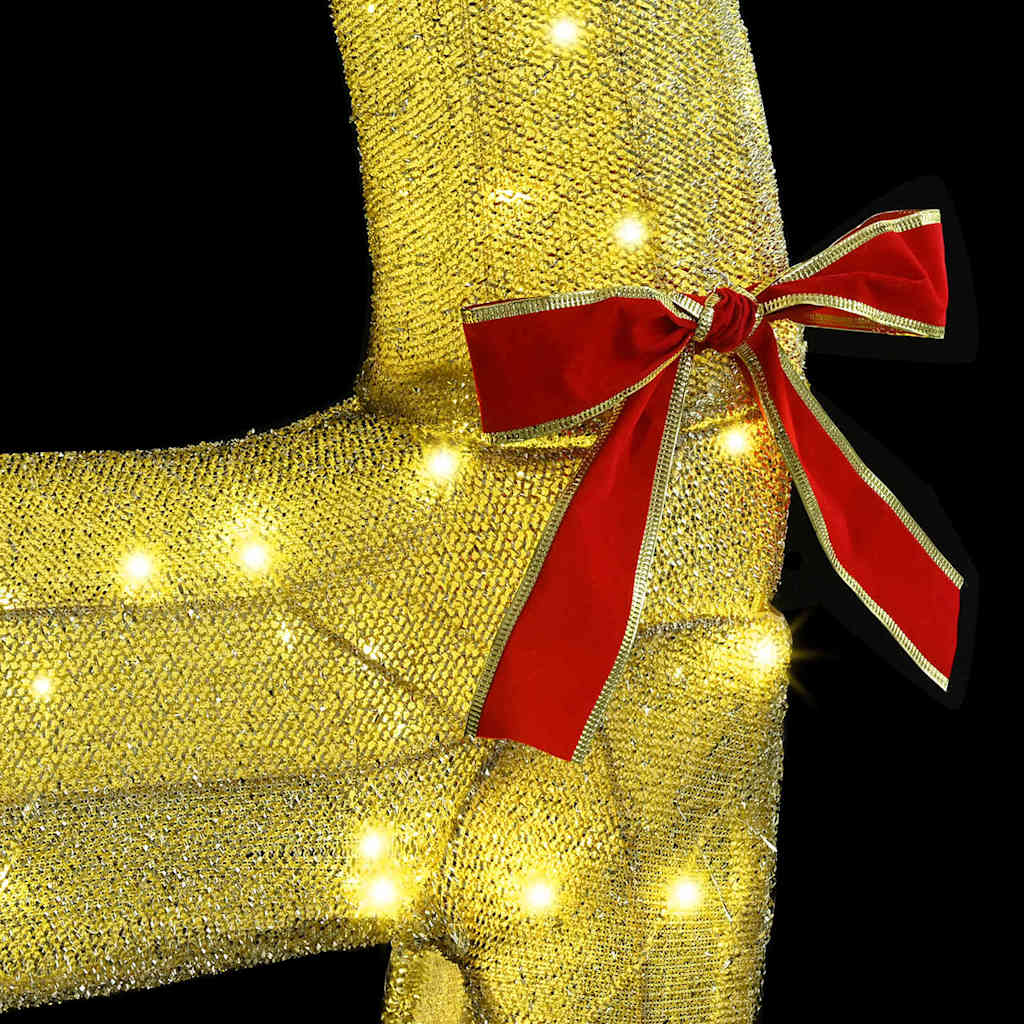 Reindeer Pull Sleigh Warm white 70 x 26 x 128.5 cm Fabric