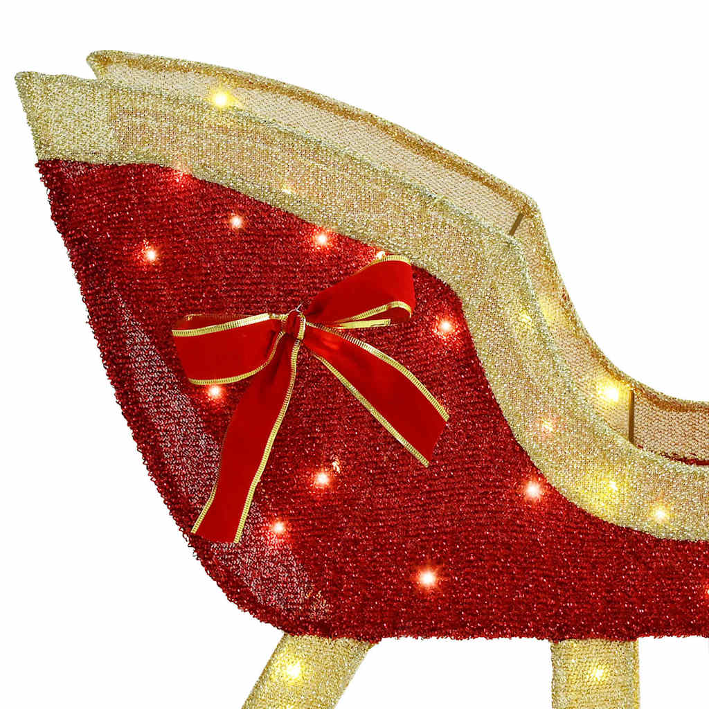 Reindeer Pull Sleigh Warm white 70 x 26 x 128.5 cm Fabric