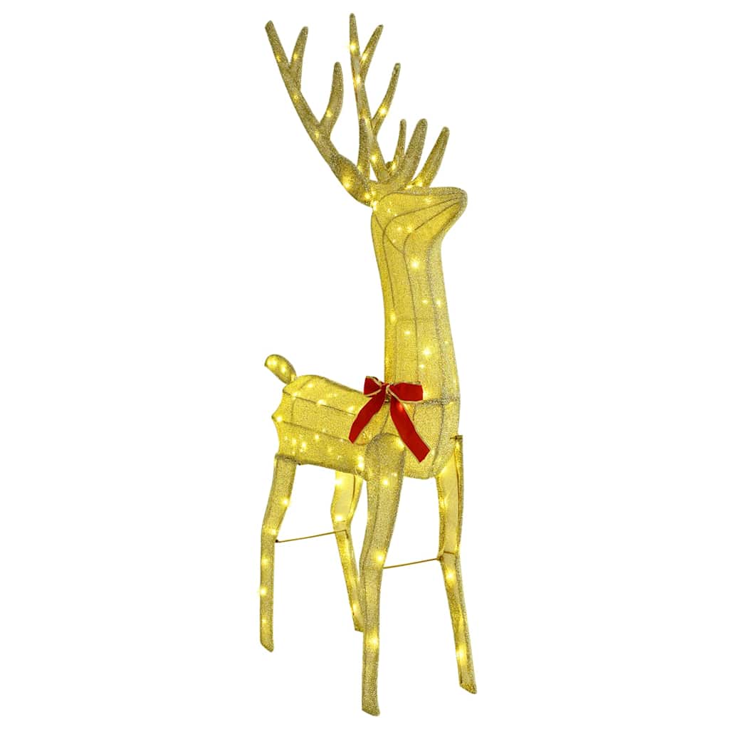 Reindeer Pull Sleigh Warm white 70 x 26 x 128.5 cm Fabric