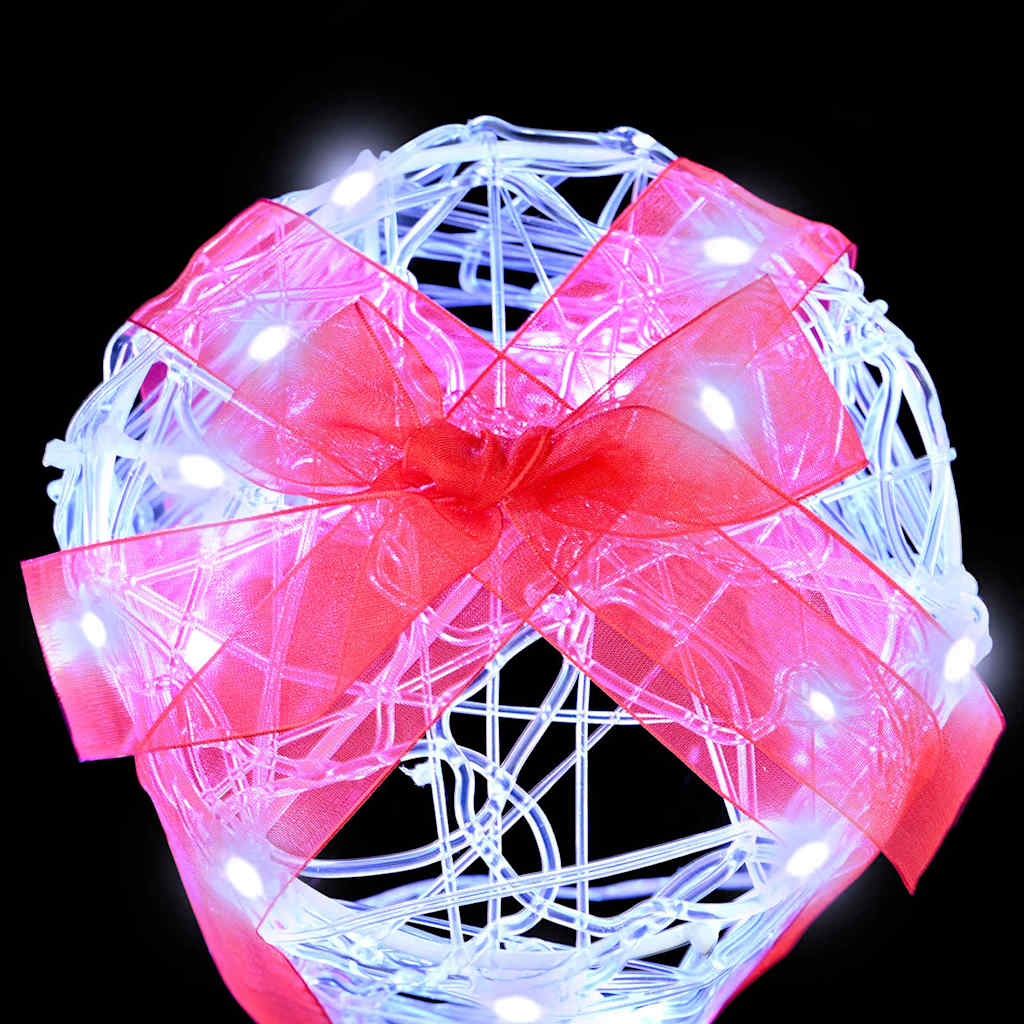 Gift Box Decoration 3 pcs Cold white 20 x 20 x 21 cm Acrylic