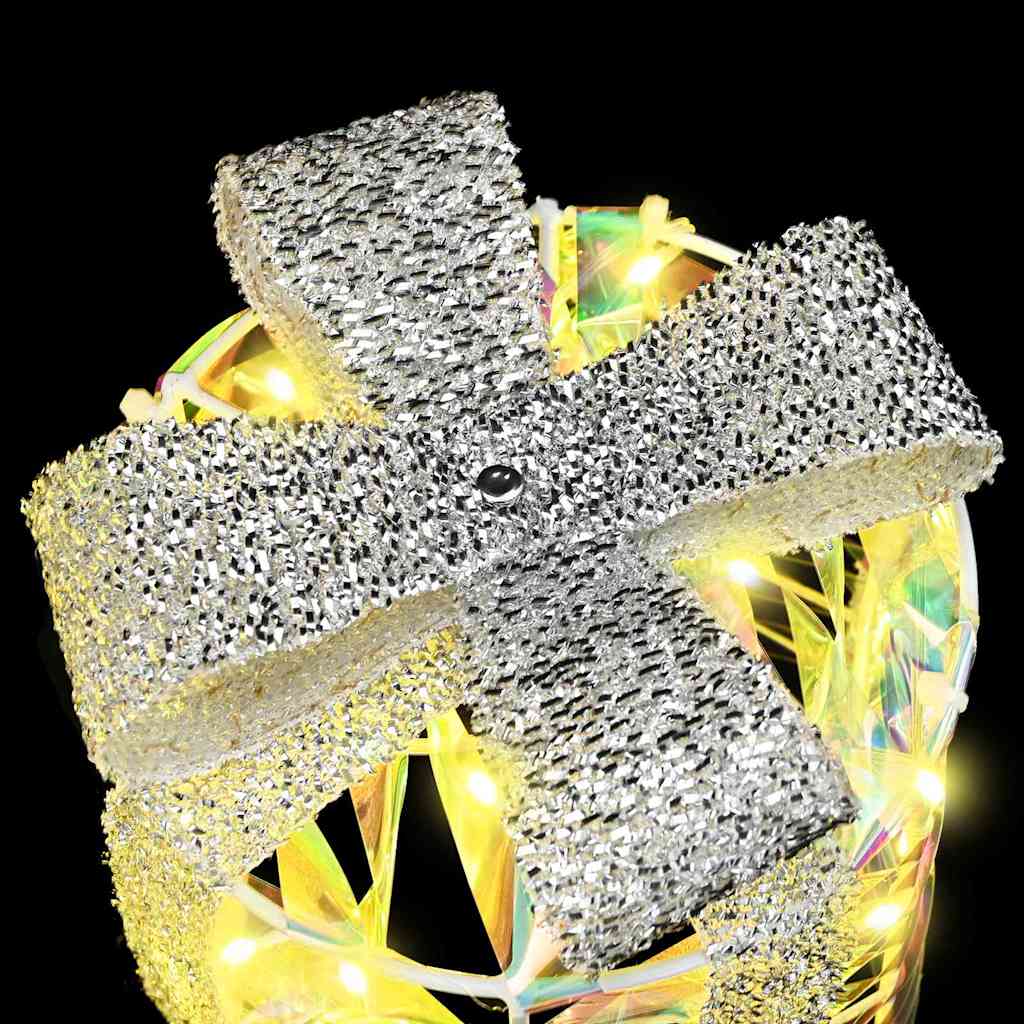 Gift Box Decoration 3 pcs Warm white 20 x 20 x 20 cm PET