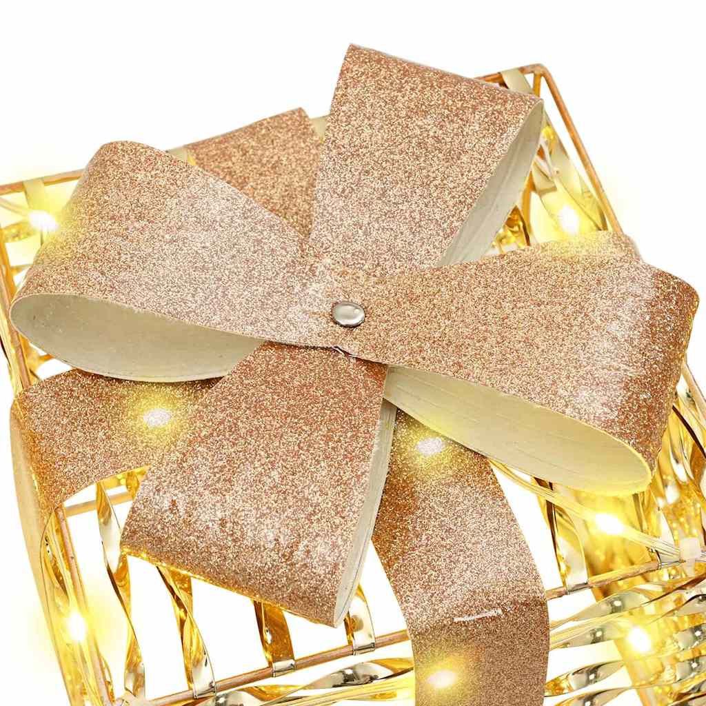 Gift Box with 60 LEDs 3 pcs Warm white 20 x 20 x 20 cm PET