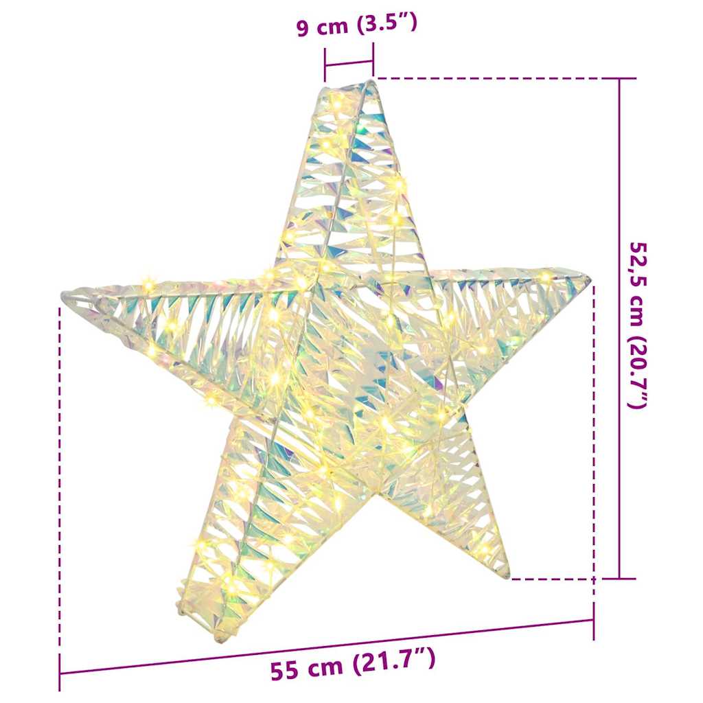 3D Star with 50 LEDs Warm white 55 x 52.5 x 9 cm PET