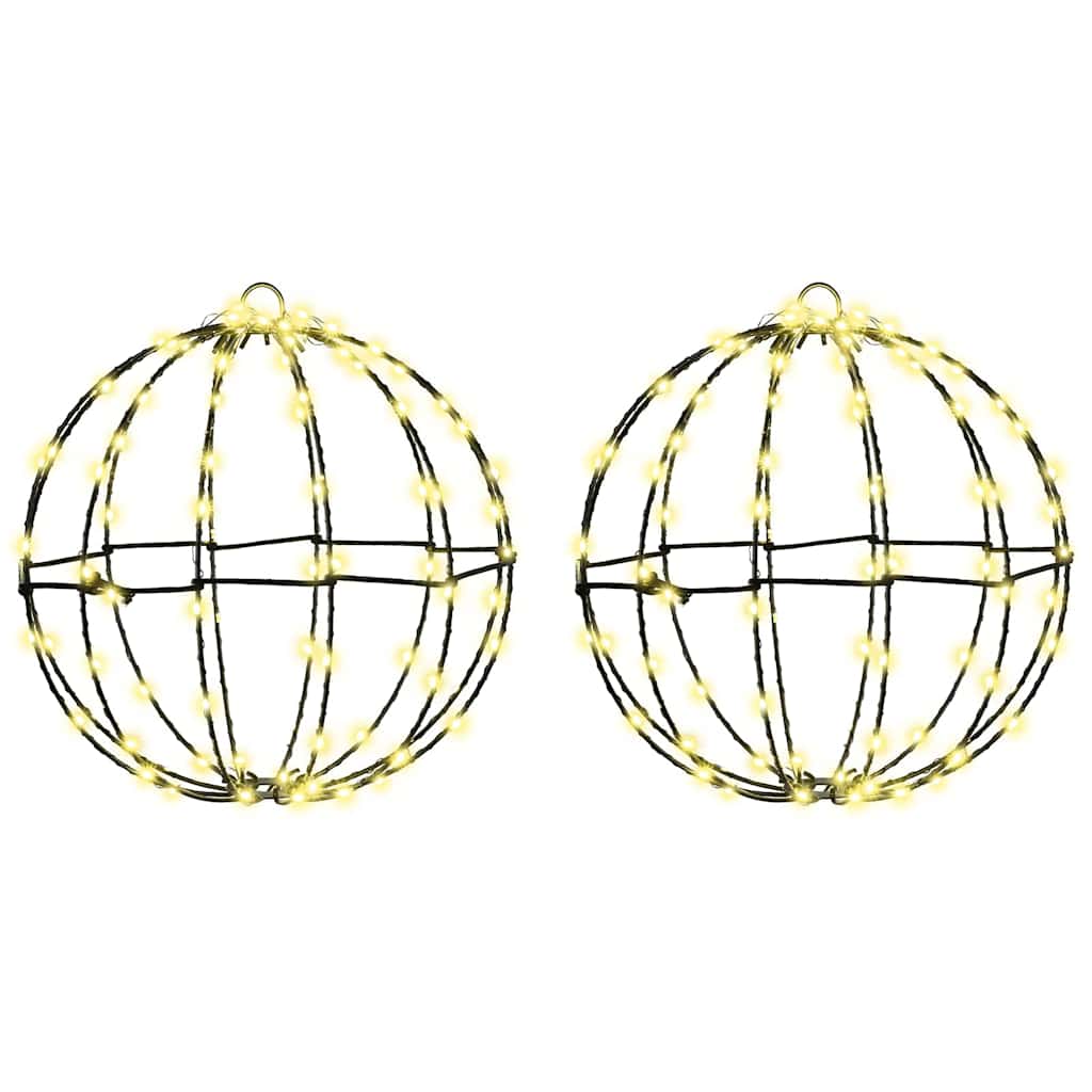 Ball with 192 LEDs 2 pcs Warm white 30 cm Metal