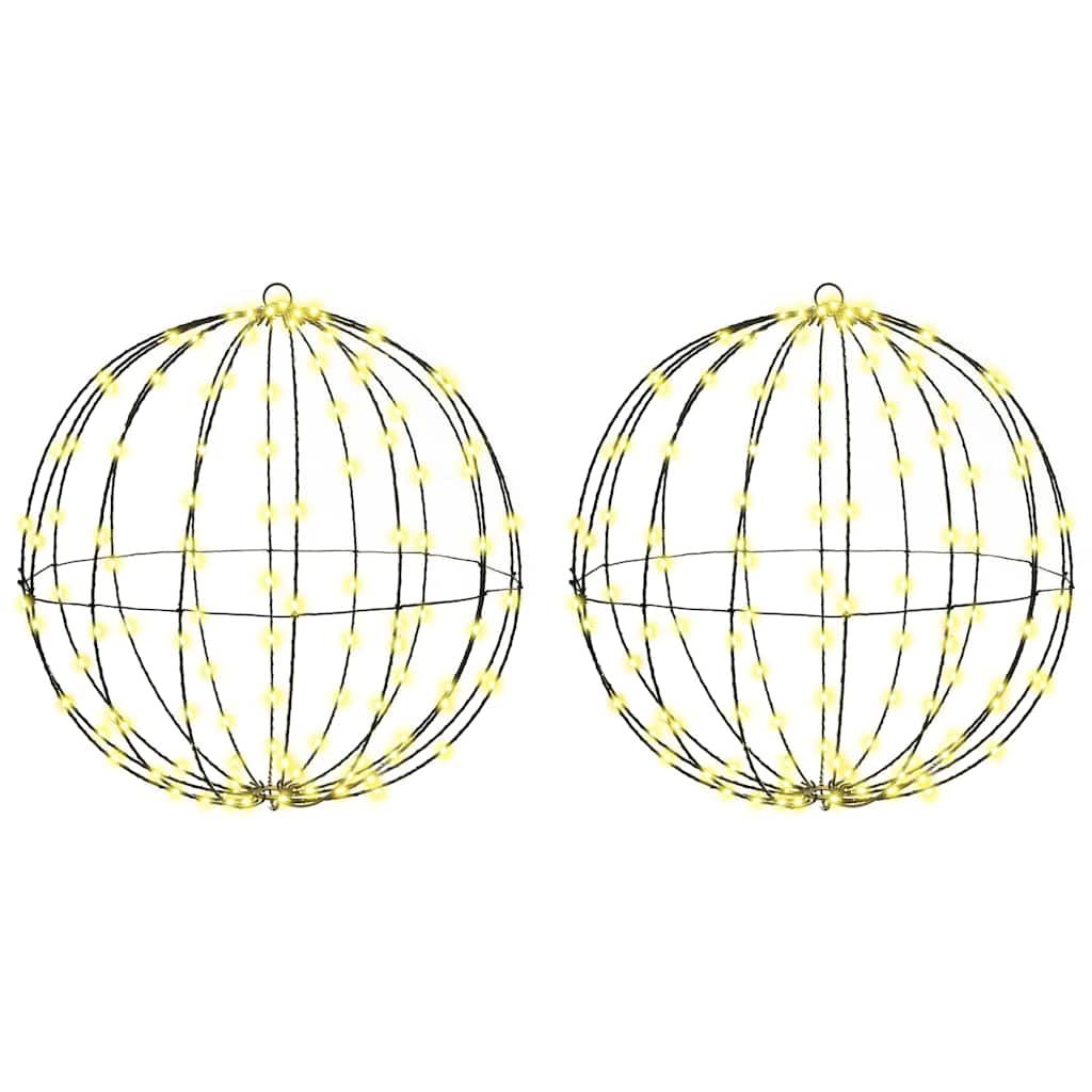 Ball with 320 LEDs 2 pcs Warm white 50 cm Metal