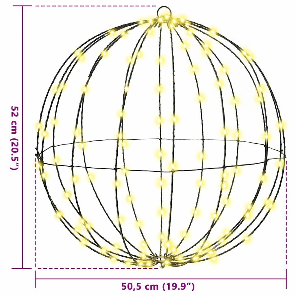 Ball with 320 LEDs 2 pcs Warm white 50 cm Metal