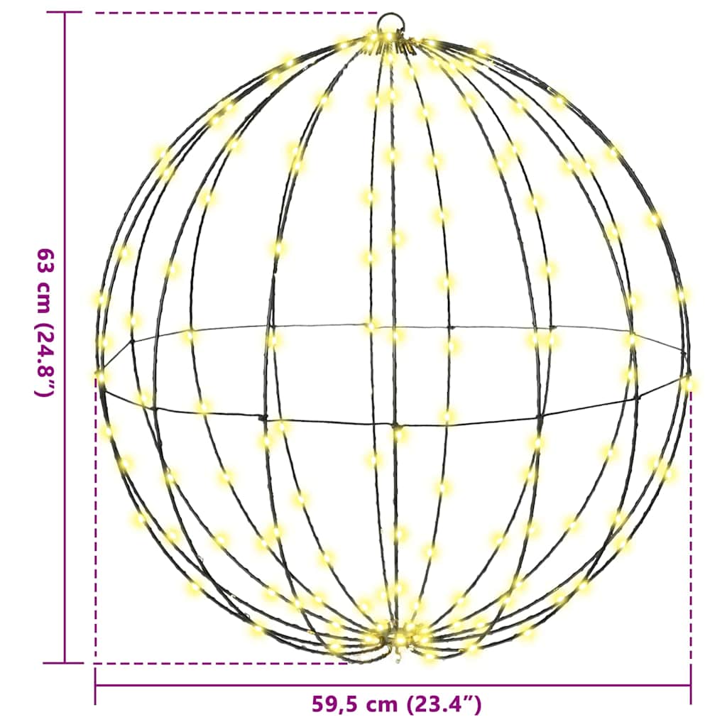 Ball with 384 LEDs 2 pcs Warm white 60 cm Metal