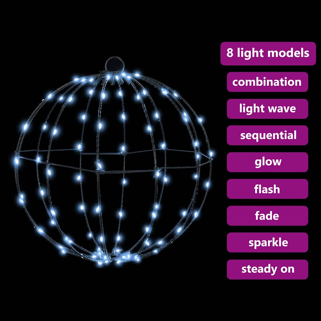 Ball with 96 LEDs Cold white 30 cm Metal