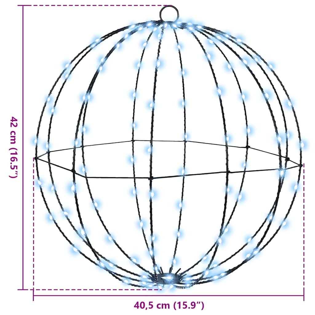 Ball with 120 LEDs Cold white 40 cm Metal