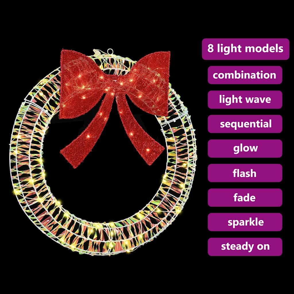 Wreath with 60 LEDs Warm white 75 cm PET